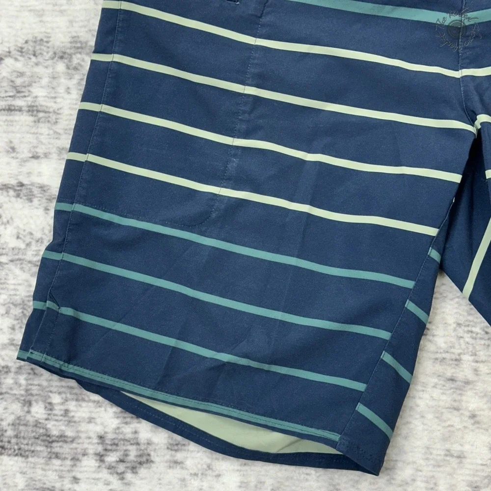 Patagonia‎ Men's Board Shorts 34 Navy Striped Drawstring Surf Swim *READ*